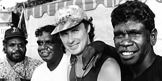 Warumpi Band Gordon, Sammy, Neil and George in 1993 at the Survival Concert