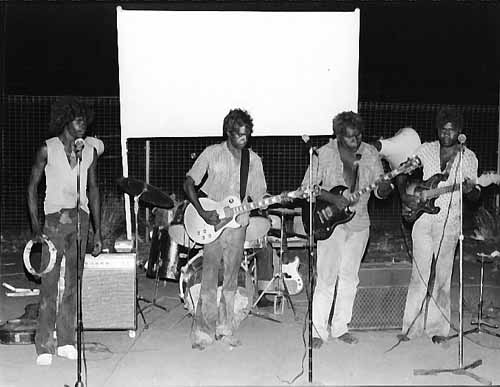 Warumpi Band at Yuendamu 1981 - pic by Neil