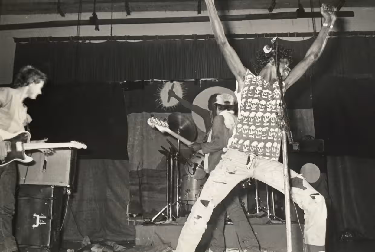 Warumpi Band @ 'Rock Against Racism', Melbourne 1984 Photo Tony Mott